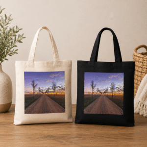 Country Road Gulgong NSW tote bags in black or natural