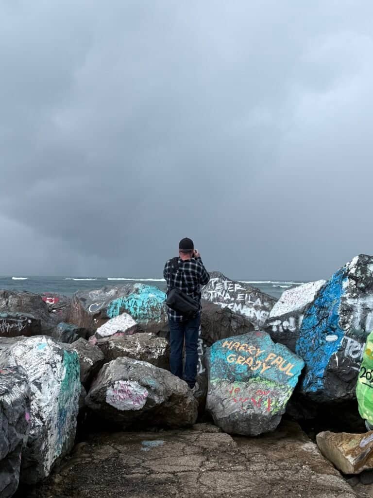 rain over the rocks