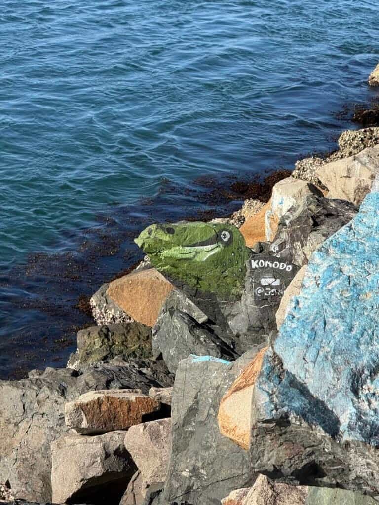 dinosaur painted rock